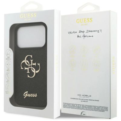 8. Guess Fixed Glitter Big 4G Case for iPhone 17 Pro / 18 Pro - Black