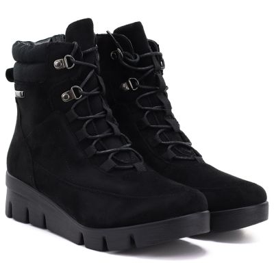 4. Women's black suede wedge ankle boots M.Daszyński MR23109A-3