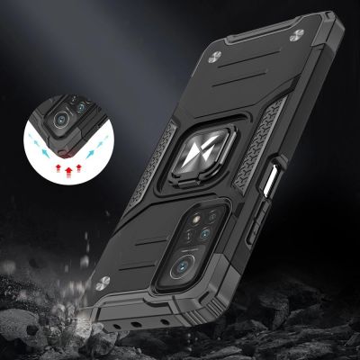 7. Wozinsky Ring Armor Case Kickstand Tough Rugged Cover for Samsung Galaxy A72 4G blue
