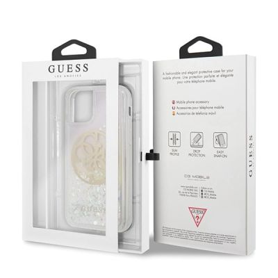 7. Guess GUHCN58LGIRGP iPhone 11 Pro hard case Gradient Liquid Glitter Circle Logo