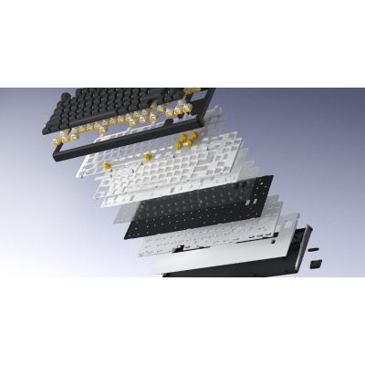11. HATOR Skyfall Pro Wireless 80 Gaming Keyboard USB + RF Wireless + Bluetooth QWERTY US English Black, Gray