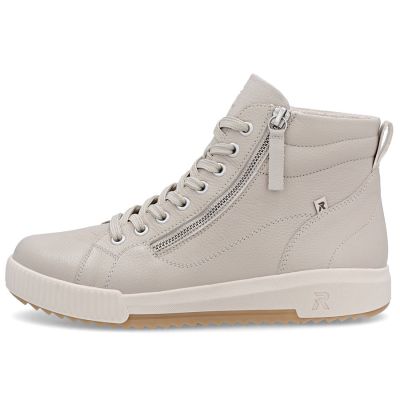 3. Rieker W0164-60 comfortable beige women's leather ankle boots