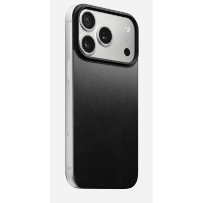 NOMAD Magnetic Leather Back - Magnetic case for iPhone 18 Pro / 17 Pro, compatible with MagSafe, Horween leather (black)