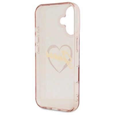 7. Guess IML Heart Case for iPhone 16 - Pink