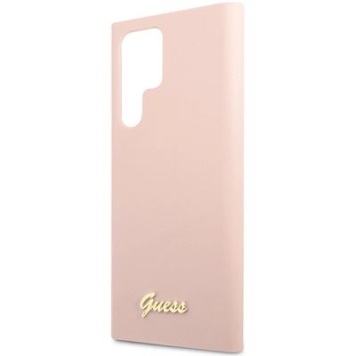 6. Guess GUHCS23LLSLMGPP S23 Ultra S918 pink/pink hardcase Silicone Script Metal Logo