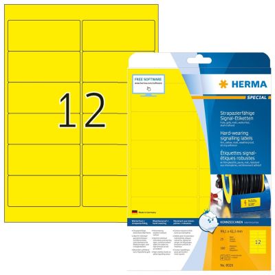 HERMA Signal-Etiketten A4 99.1x42.3 mm gelb Folie 300 St.