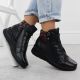 10. Black leather women’s wedge ankle boots Vinceza 39963