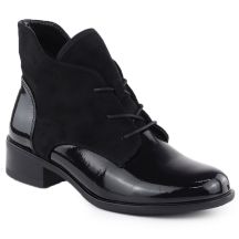 Women's insulated patent leather ankle boots, black, Jezzi ASA198-15