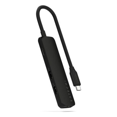 6. Satechi 4in1 USB-C Slim Multiport Adapter 4K - aluminum adapter for USB-C mobile devices (USB-C, 4K HDMI, 2x USB-A) (black)
