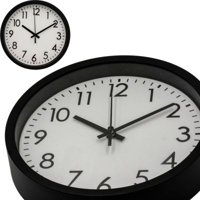 2. PP WALL CLOCK 20CM BLACK