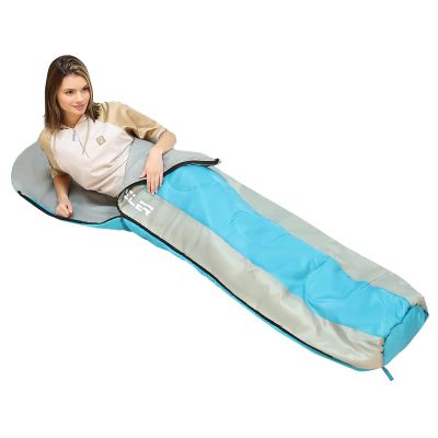11. TRAVELER SLEEPING BAG 210X80/50CM BLUE GREY ENERO CAMP