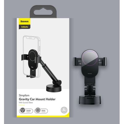 24. Baseus telescopic gravity car holder for the windshield black (SUYL-JY01)