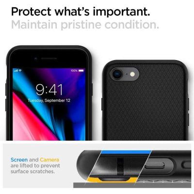 6. Spigen Liquid Air Case for iPhone 7 / 8 / SE 2020 / SE 2022 - Black