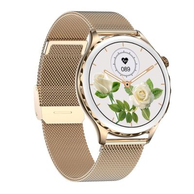 4. Rubicon RNCF02-2 Women's Smartwatch Gold + Pink Strap