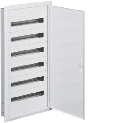 2. Hager fw2 Flush-mounted distribution board with PE/N 6R/144M (6x24) terminals, class I IP30