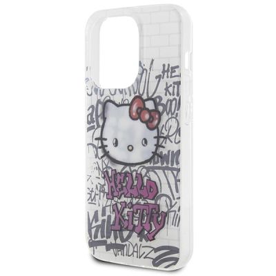 6. Hello Kitty IML Kitty On Bricks Graffiti case for iPhone 14 Pro - white