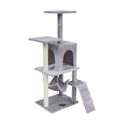 Cat scratching post 50x40x125 cm, gray, REBEL ANIMALS