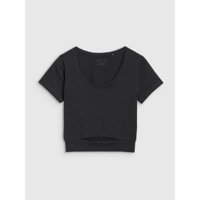 5. Women's crop top plain T-shirt 4F 4FRSS25TTSHF2695-20S