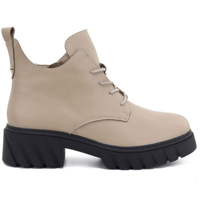 2. Women's beige leather ankle boots on the platform M.Daszyński SFY2502-11ac