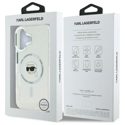 8. Karl Lagerfeld IML Metal Karl Head MagSafe iPhone 16 Case - White