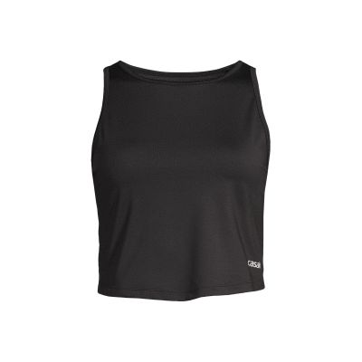 CASALL Laser Mesh Crop Top Black