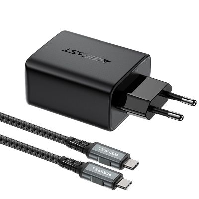 3. Acefast 2in1 charger GaN 65W USB Type C / USB, adapter HDMI adapter 4K 60Hz (set with cable) black (A17 black)