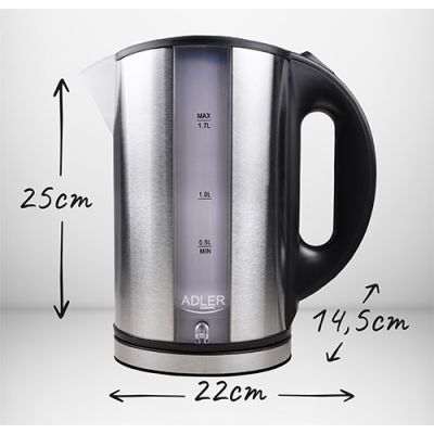 14. Adler AD 1216 electric kettle (2000W 1.8l; silver)