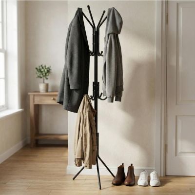 12. CLOTHES AND ACCESSORIES HANGER 3 HEIGHTS 170CM BLACK