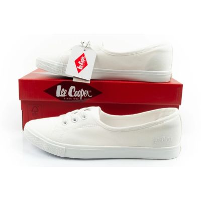 10. Lee Cooper shoes women's sneakers sporty white slip-on ballet flats