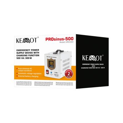 2. KEMOT PROsinus-500 emergency power supply, pure sine wave converter with charging function 12V 230V 500VA/300W