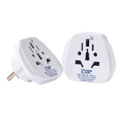 3. TRAVEL BLUE Universal Travel Adapter WORLD -> SCHUKO, 2 pcs.