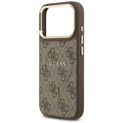 6. Guess 4G PU Classic Logo MagSafe Case for iPhone 17 Pro - Brown