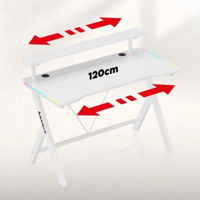 4. Huzaro Hero 1.9 RGB White Desk