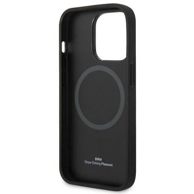 7. Etui BMW BMHMP14LSLLBK iPhone 14 Pro 6,1" czarny/black hardcase Signature Logo Imprint Magsafe