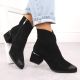 9. Women's suede high-heeled ankle boots, black, Potocki 12422