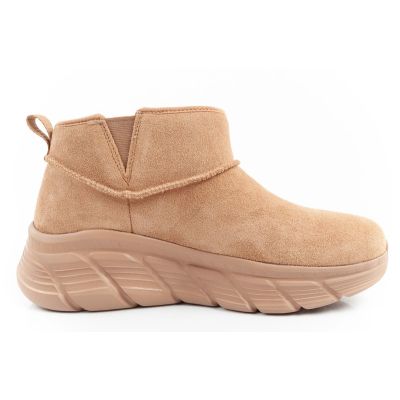 13. Skechers women's winter boots, insulated leather ankle boots, brown