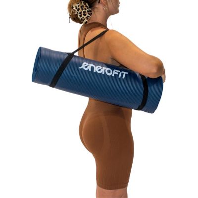 6. NON-SLIP NBR FITNESS MAT 183 x 60 x 1 CM, BLUE + CARRY BAG ENERO FIT