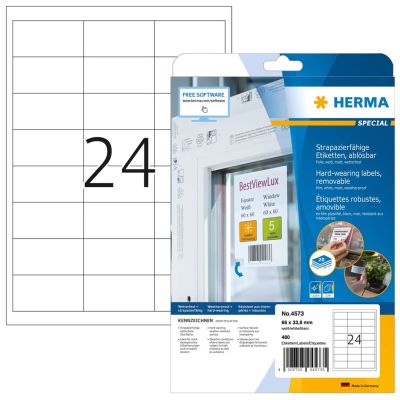 2. HERMA 4573 self-adhesive labels Removable White 480 pcs.