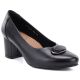 2. Black leather pumps with a block heel, Potocki JE19511