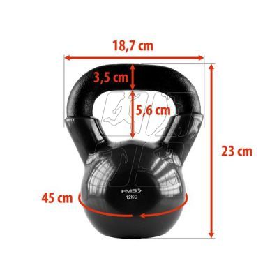 18. Kettlebell iron covered with vinyl HMS KNV12 BLACK