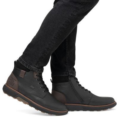 12. Men’s Black Waterproof Leather Boots with Warm Lining Rieker B3343-00