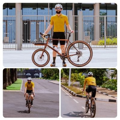 7. Rockbros 15120014023 ROAD TO SKY men's cycling jersey short sleeve S - yellow