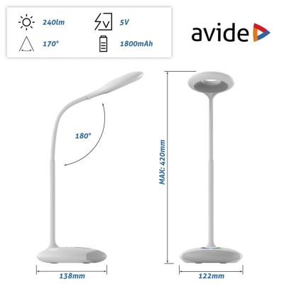 2. Avide ABLDLRGB-4W LED Table Lamp White