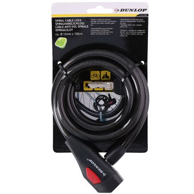 2. Dunlop spiral cable lock bicycle lock 12 mm 150 cm ST 75570
