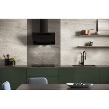 MAAN Vertical Eco Duo Glass hood, black glass front, 60 cm wide.