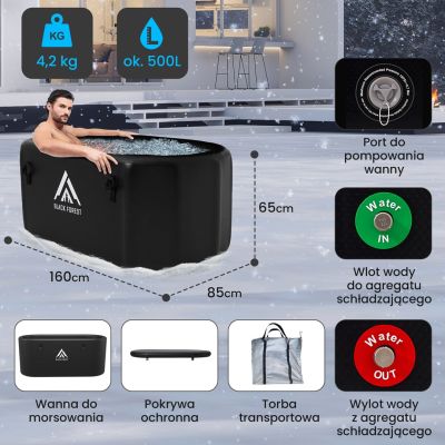 3. Extralink Ice Bath | Bathtub for swimming | 160x85x65cm