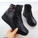 2. Black leather women’s wedge ankle boots Vinceza 39963