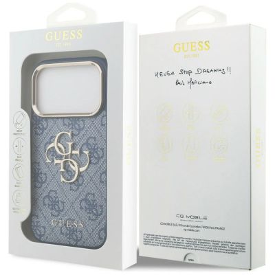8. Guess 4G Big 4G Classic Logo Case for iPhone 18 Pro / 17 Pro - Blue and Gold