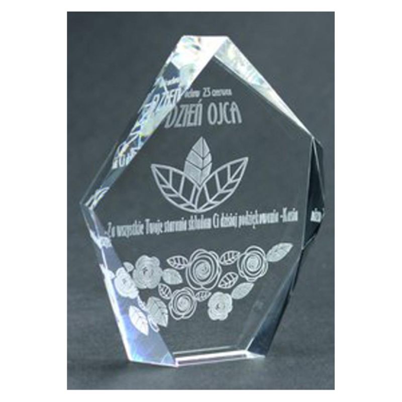 6. Engraved glass trophy with case