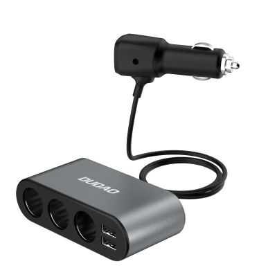 3. Dudao car charger 2x USB / 3x cigarette lighter splitter black (R1Pro black)